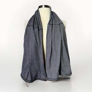 Lululemon Vinyasa Scarf Infinity Wrap Black & Gray Stripe Zip Stretch Versatile